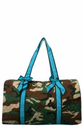 Quilted Duffle Bag-7012/CAMO/TURQ